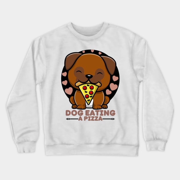 Dog Eating A Pizza Crewneck Sweatshirt by CollectionOS